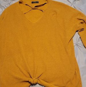 Super cute plus sized tied up sweater